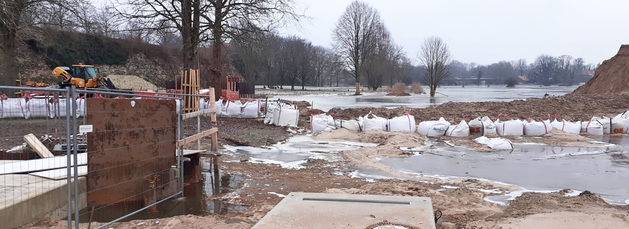 Hochwasser Januar 2024 | Baustelle Neustadt am Rübenberge