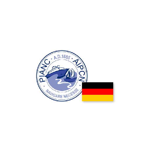Bild des PIANC Logos mit deutscher Flagge.
